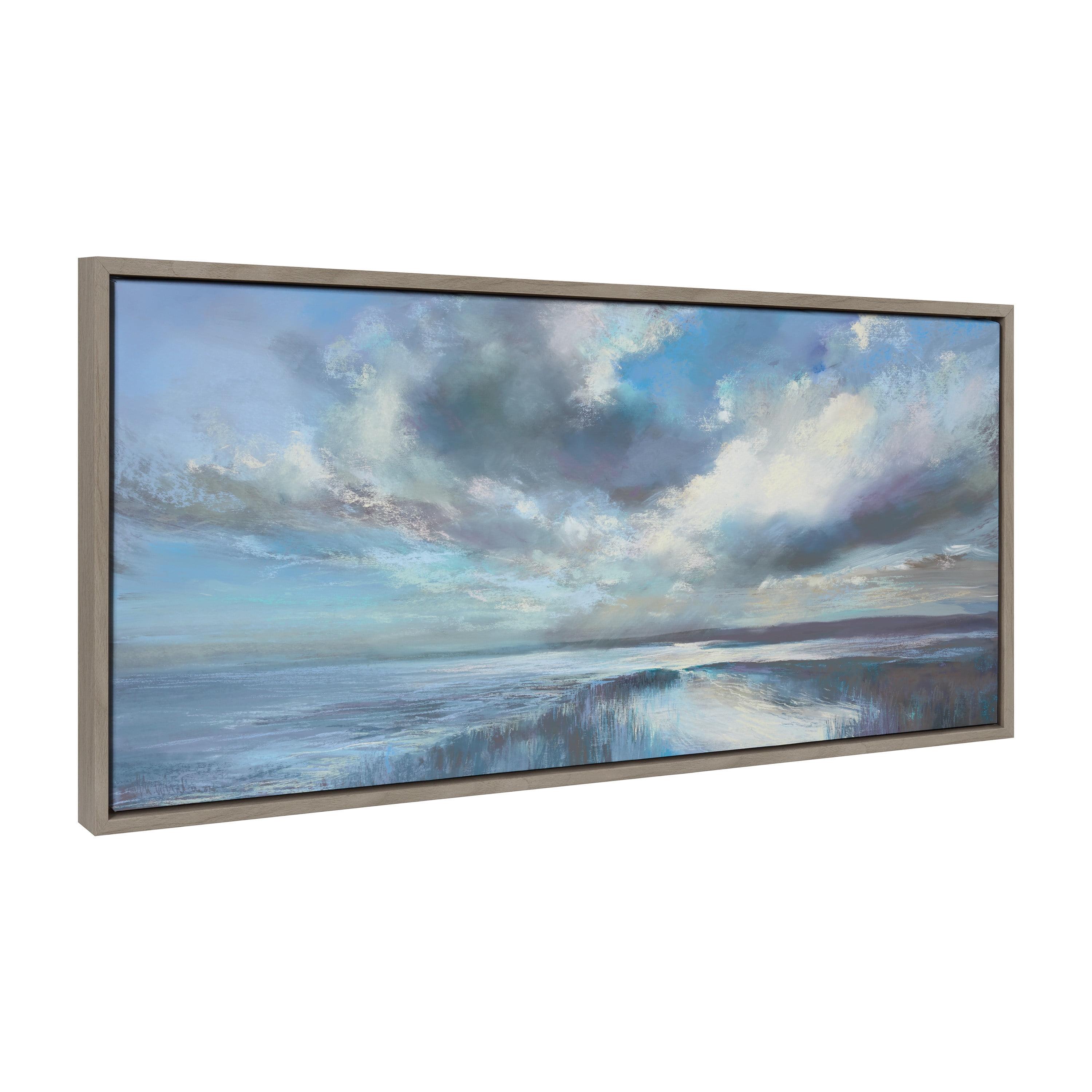 18" x 40" Sylvie The Tide Waits for No Man Framed Canvas by Nel Whatmore - Kate & Laurel All Things Decor