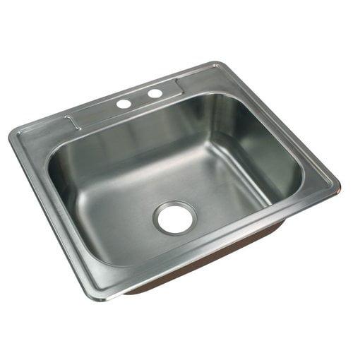 Classic 25'' L Drop-In Single Bowl Stainless Steel Kitchen Sink