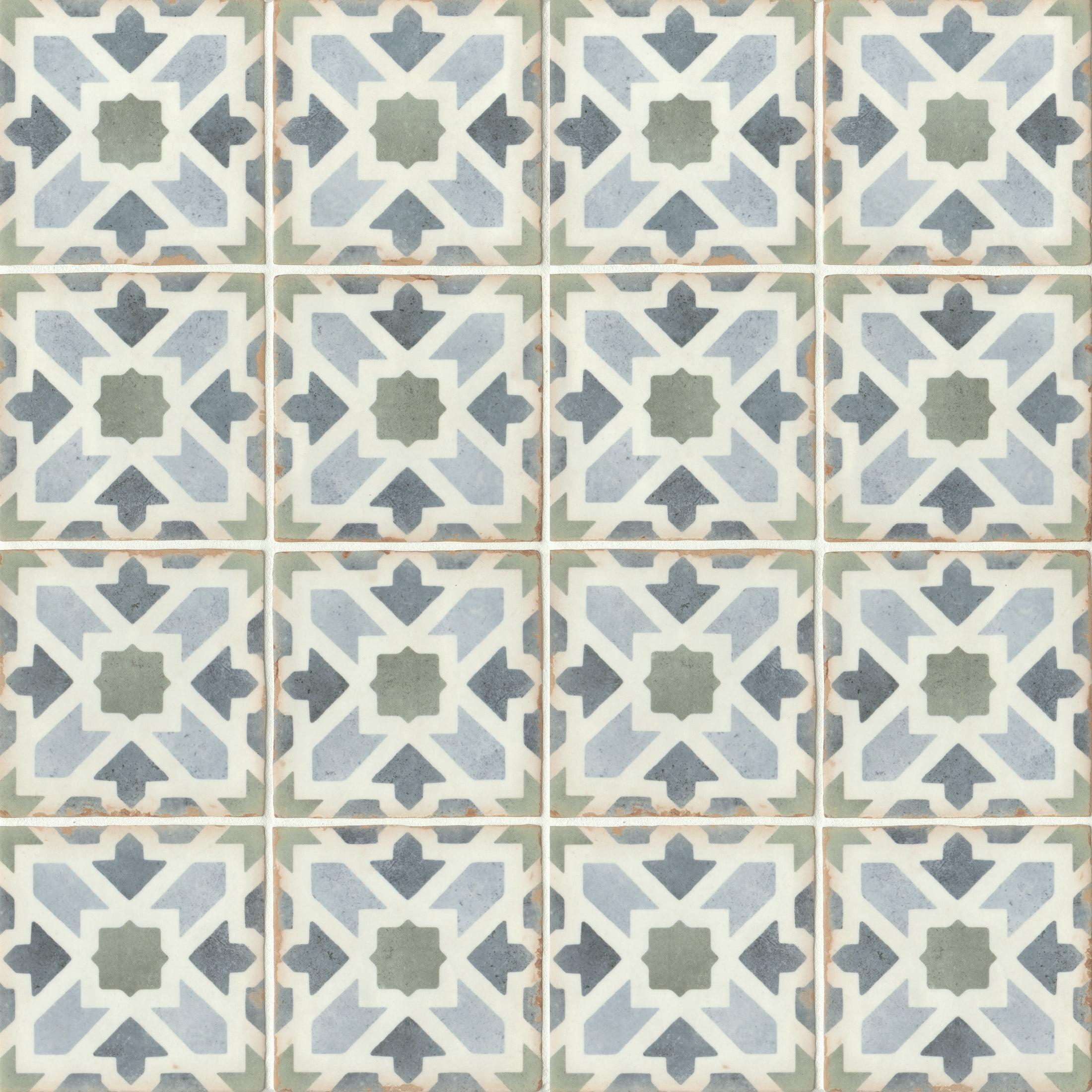 Casablanca 5" x 5" Ceramic Patterned Floor Use Tile