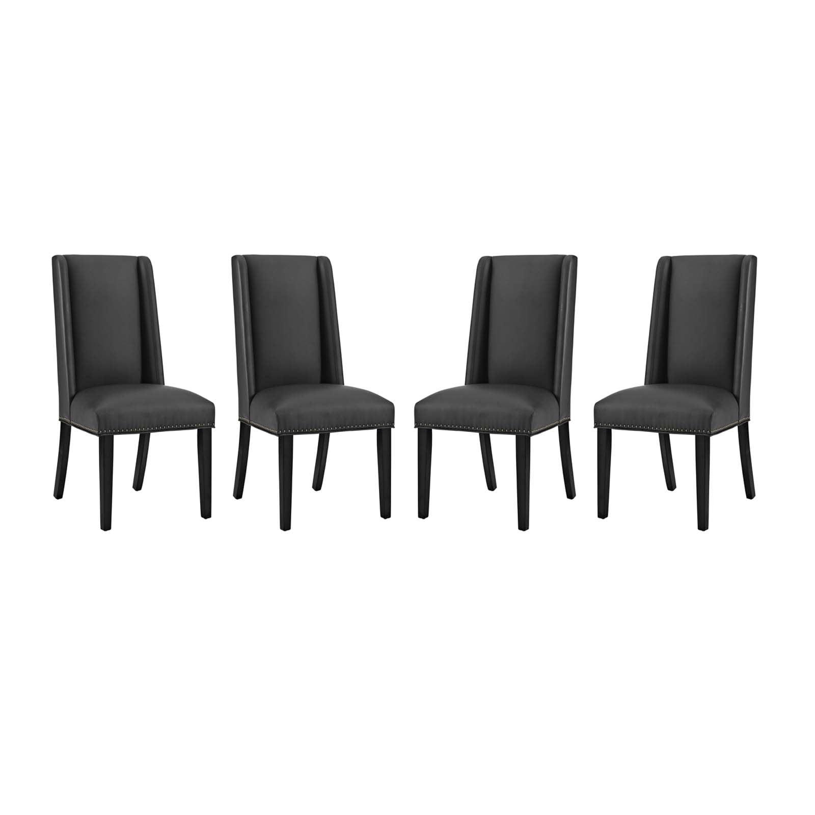 Baron Dining Chair Vinyl Set of 4 by Modway