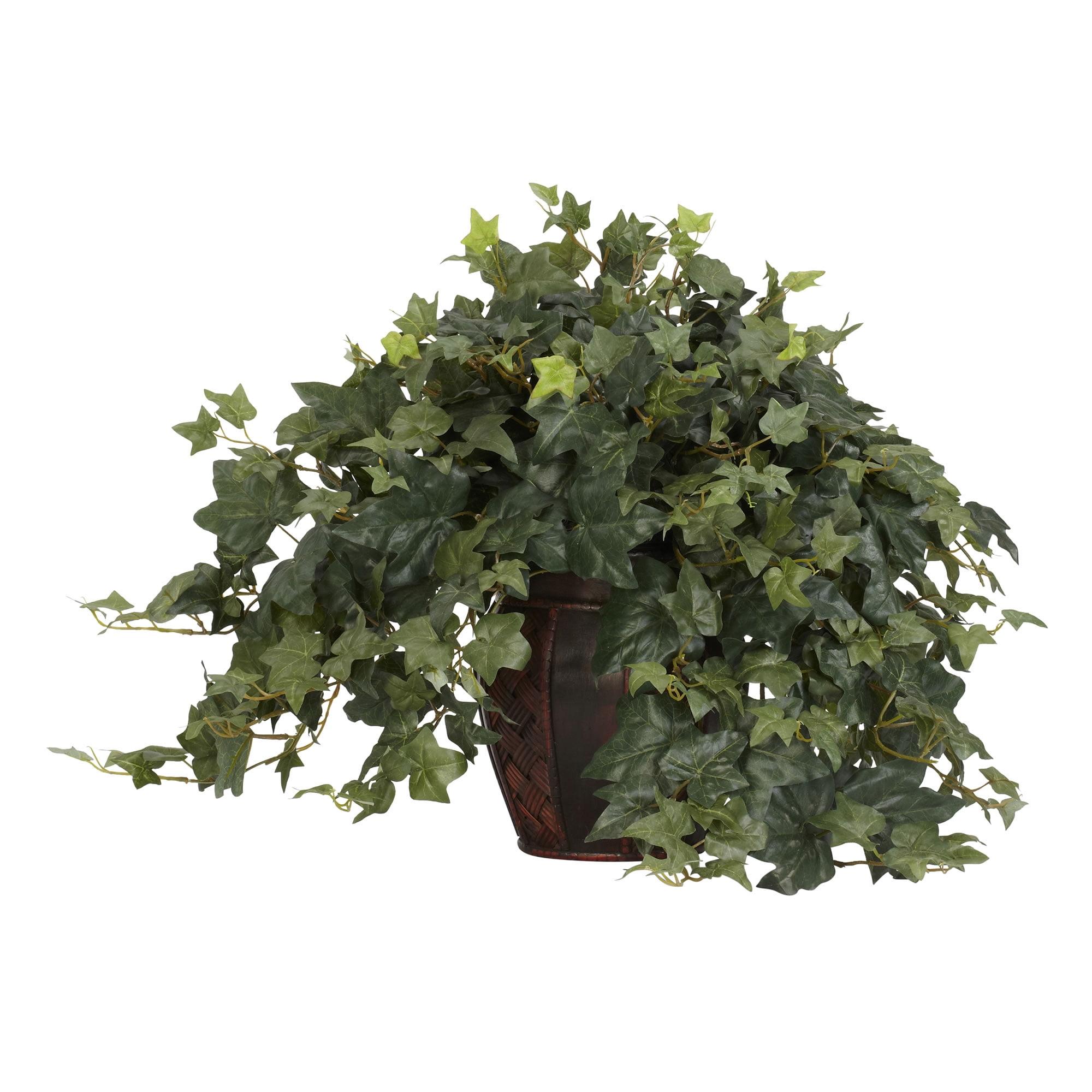 Elegant Tabletop Silk Puff Ivy in Decorative Vase