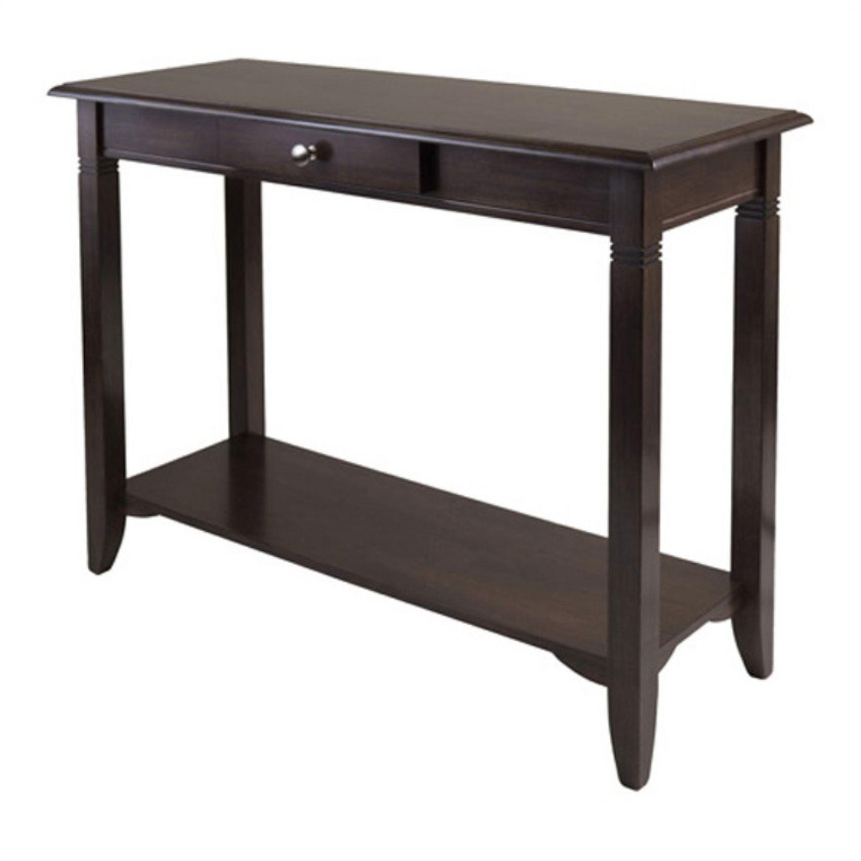 Cappuccino Brown 40" Wood Console Table with Drawer