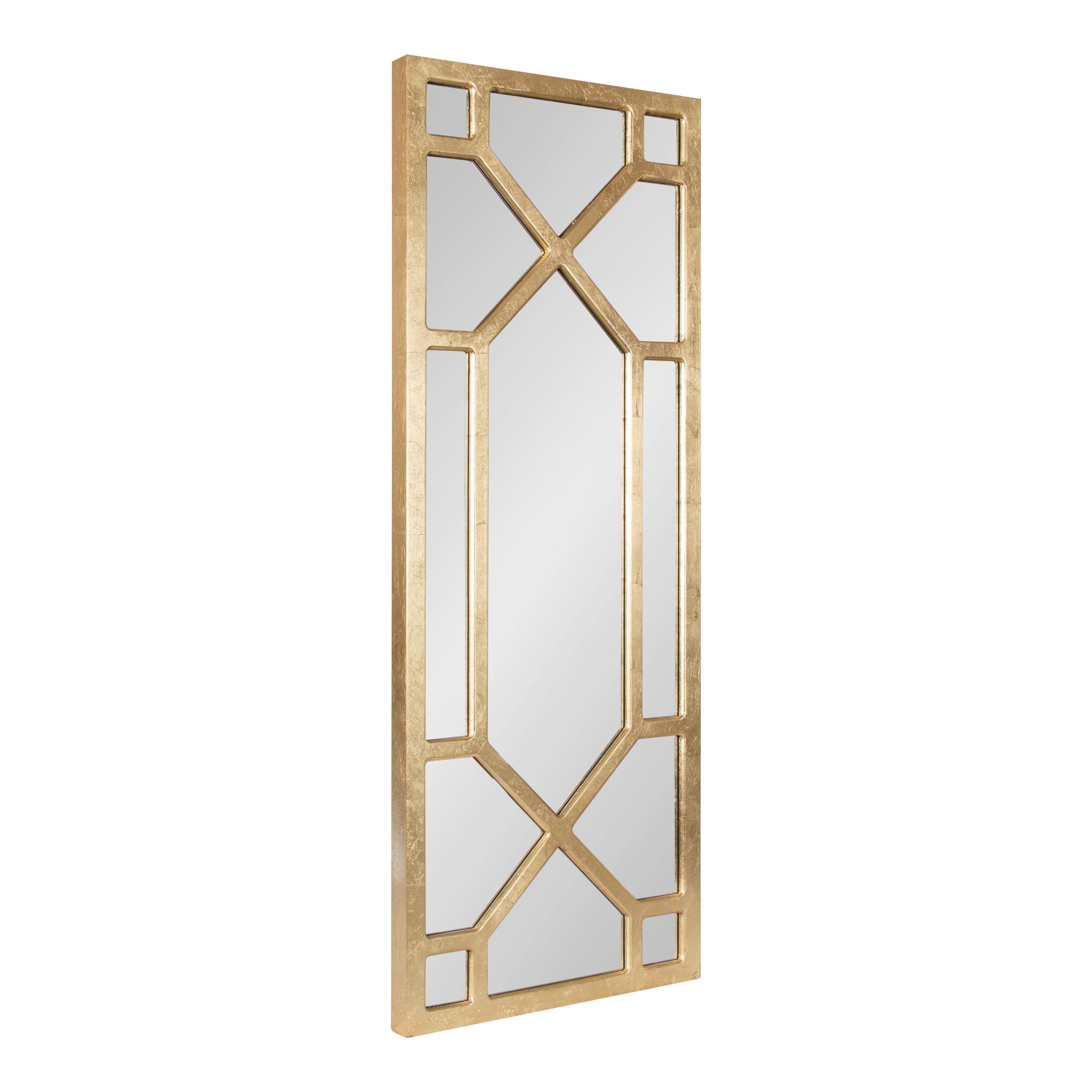 Vanderford Gold Leaf Full-Length Rectangular Wooden Wall Mirror