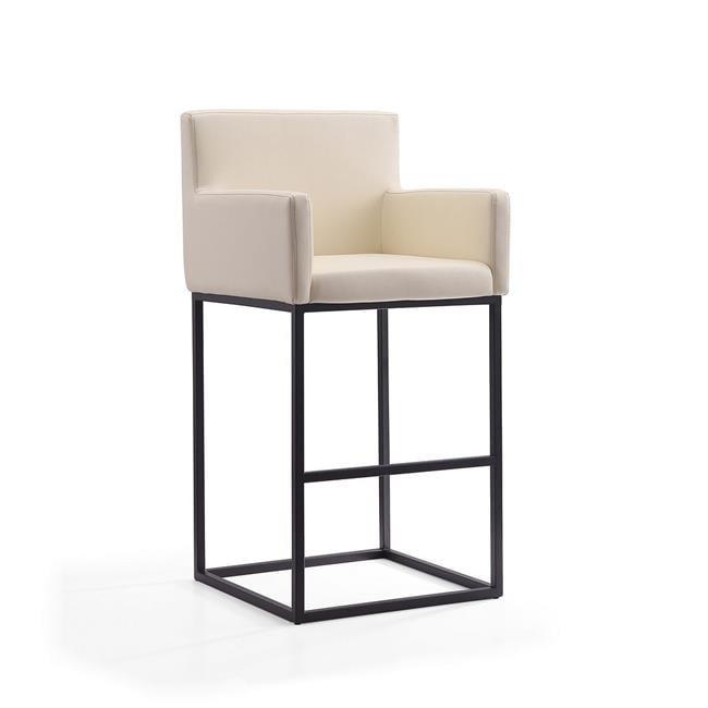 Manhattan Ambassador Cream Leather 42'' Modern Barstool