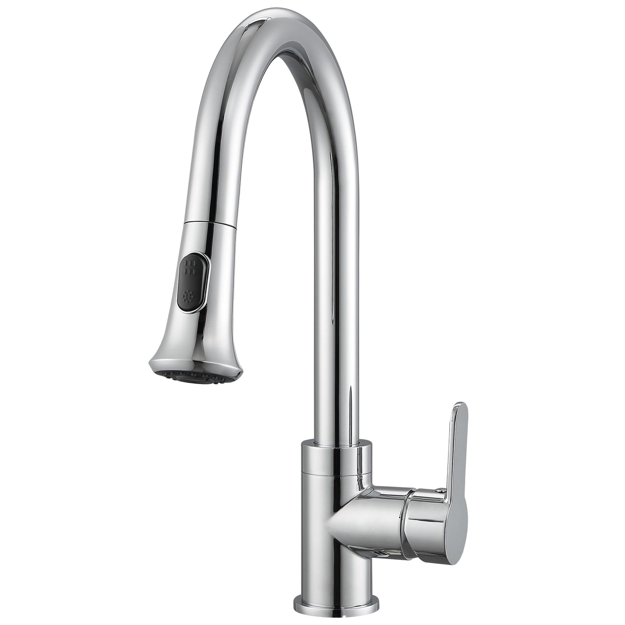 Chrome Single Handle Pull-Down Kitchen Faucet with Spray