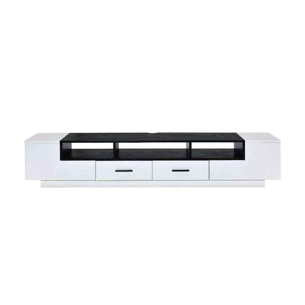 Black and White 69" Modern TV Stand with Cabinet