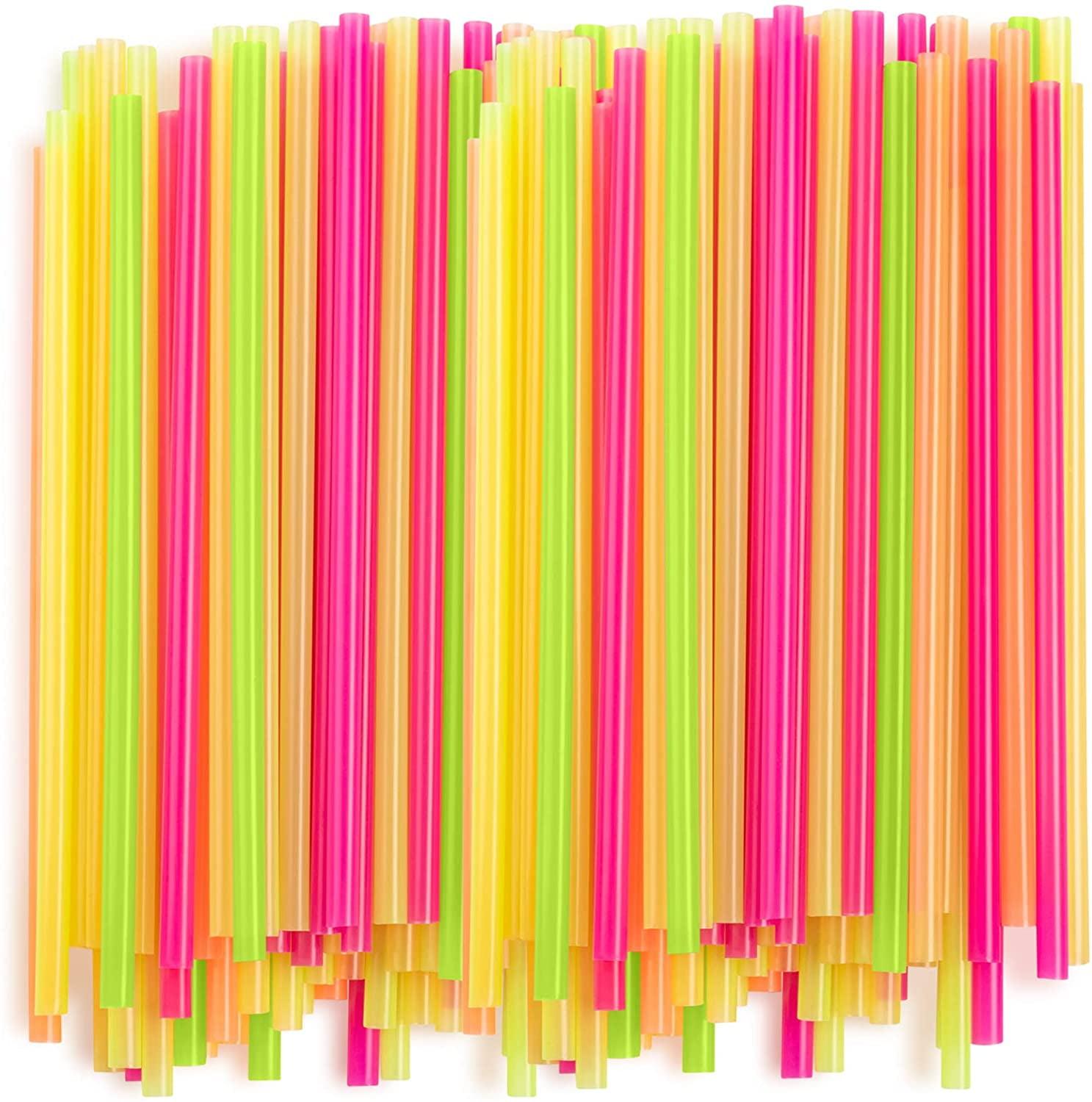 Comfy Package Wide Straws for Drinking & Smoothies [100 Pack] Assorted Colors
