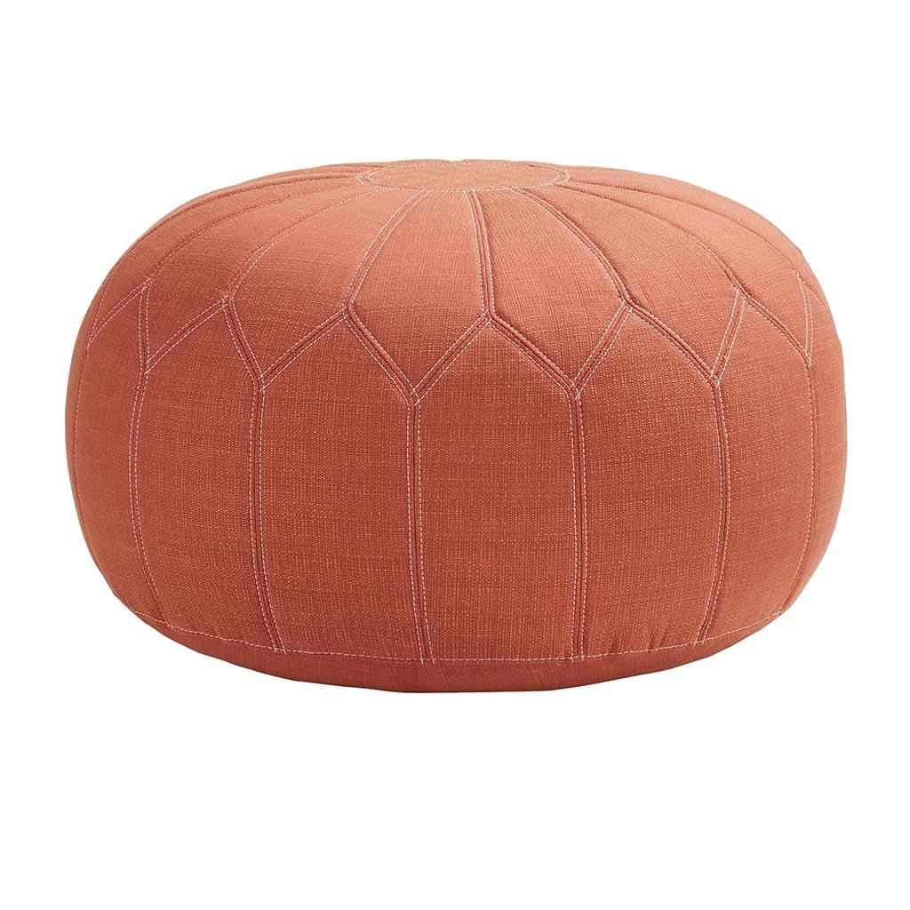 Oversized Vibrant Round Pouf Ottoman with Distinctive Stitching