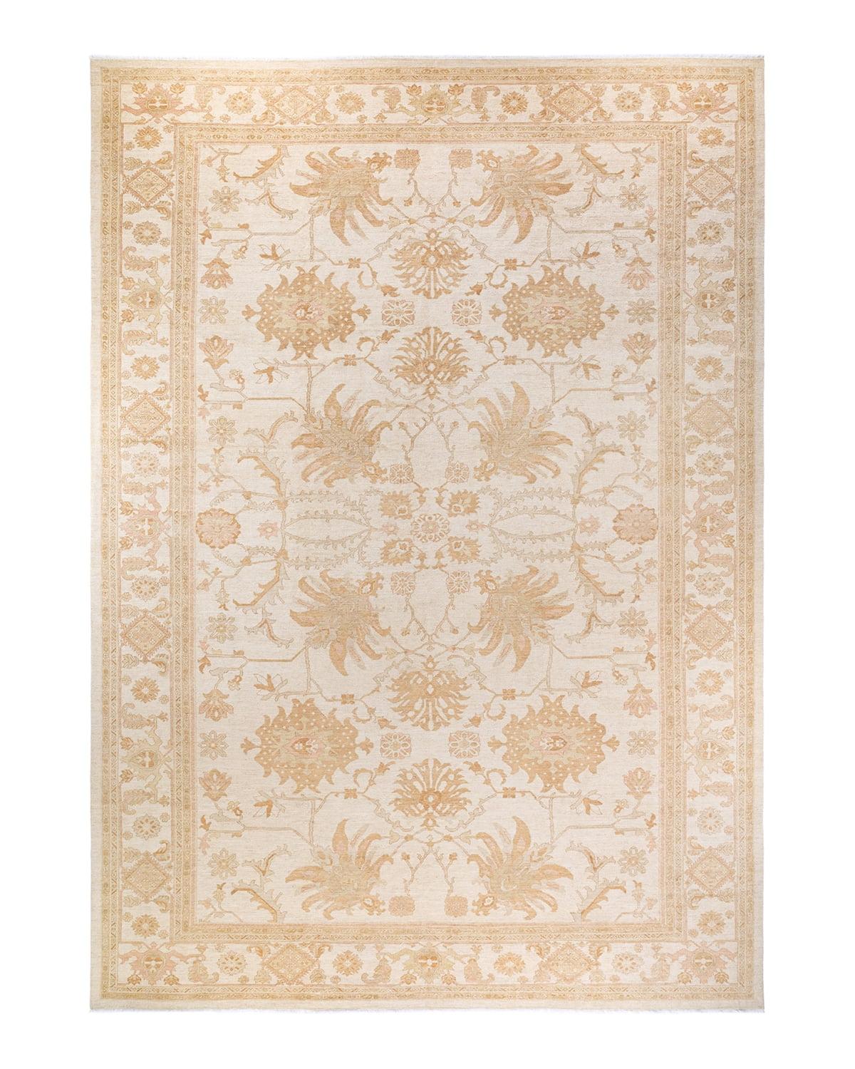 Eclectic, One-of-a-Kind Hand-Knotted Area Rug - Ivory, 11' 10" x 17' 8"