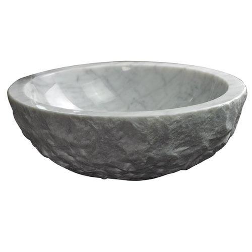 Ellie 16'' White Marble Oval Bathroom Sink