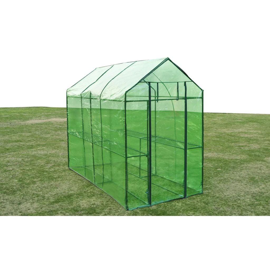 XL Green Steel Frame Gable Greenhouse