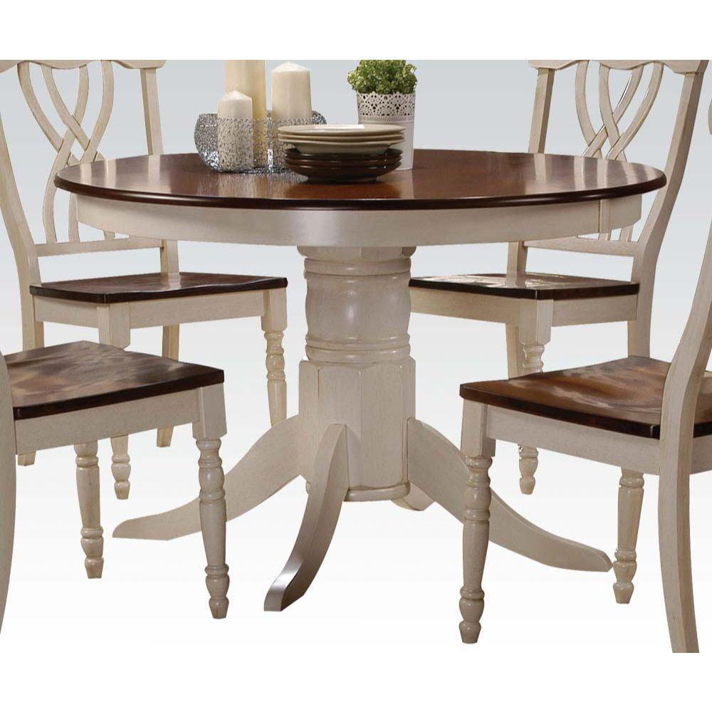 Rustic Oak Round Bar Height Pedestal Dining Table