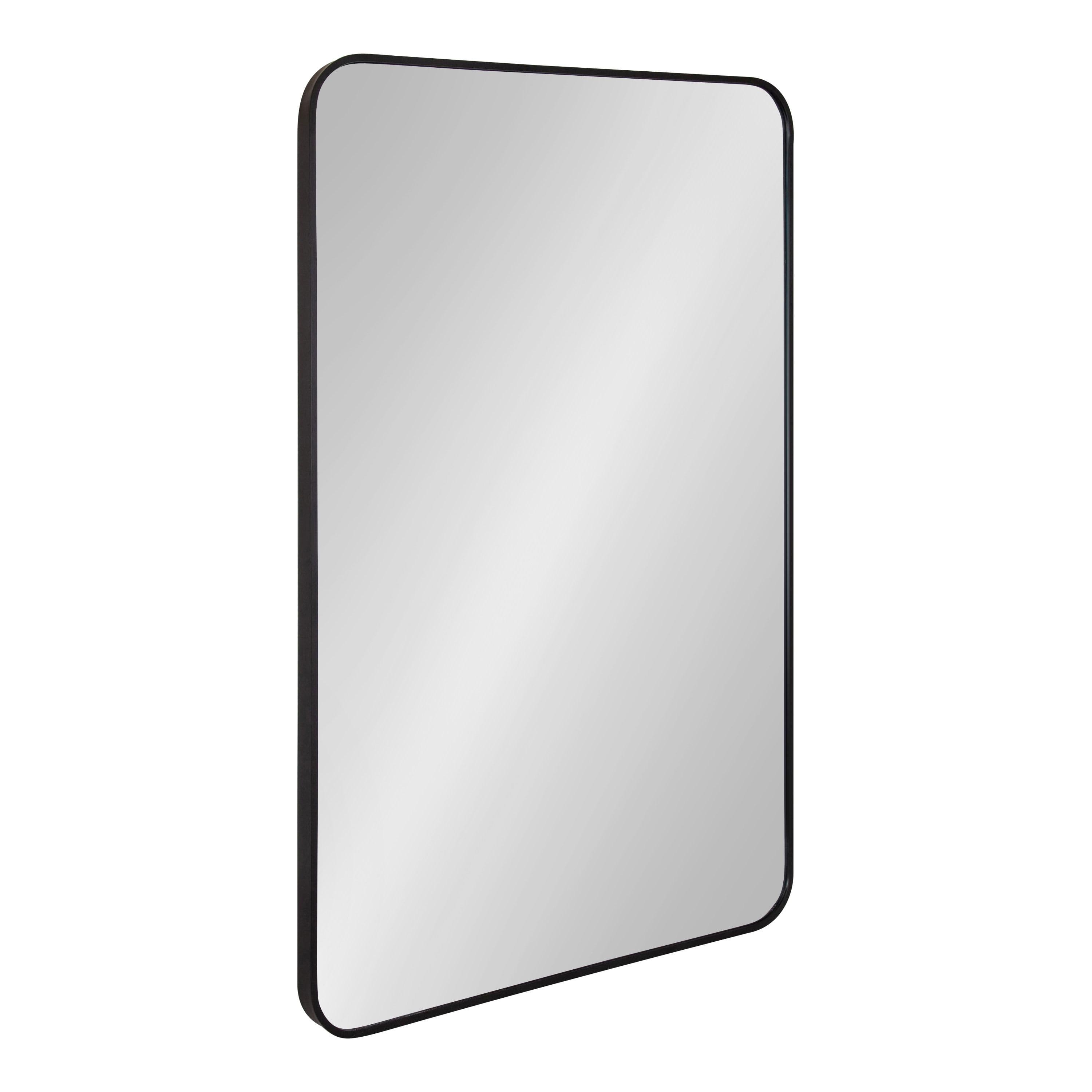 Kate and Laurel Zayda Radius Rectangle Framed Wall Mirror, 24x36, Black