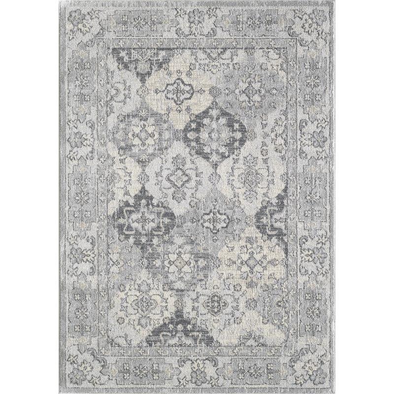 Totti Gray 5' x 7' Rectangular Oriental Synthetic Rug