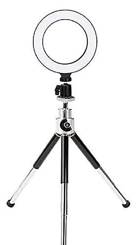 6 in. Dimmable Desktop LED Light Ring for Content Creation, Black & White
