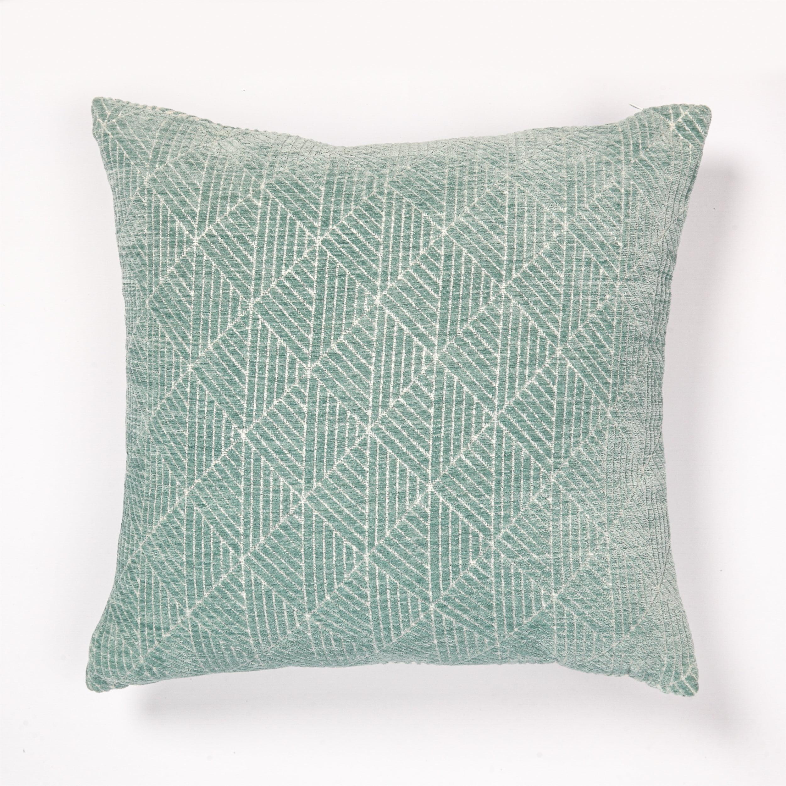 Geometric Chenille Woven Jacquard Reversible Throw Pillow - freshmint