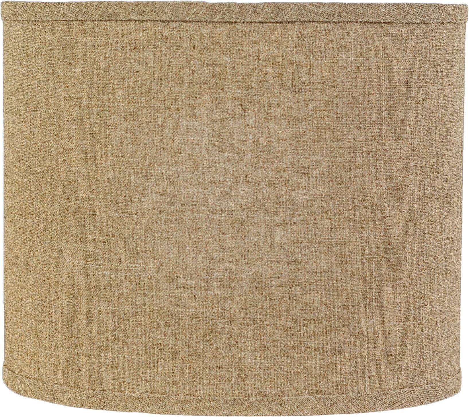 Dark Tan Linen Drum Lamp Shade, 12-Inch