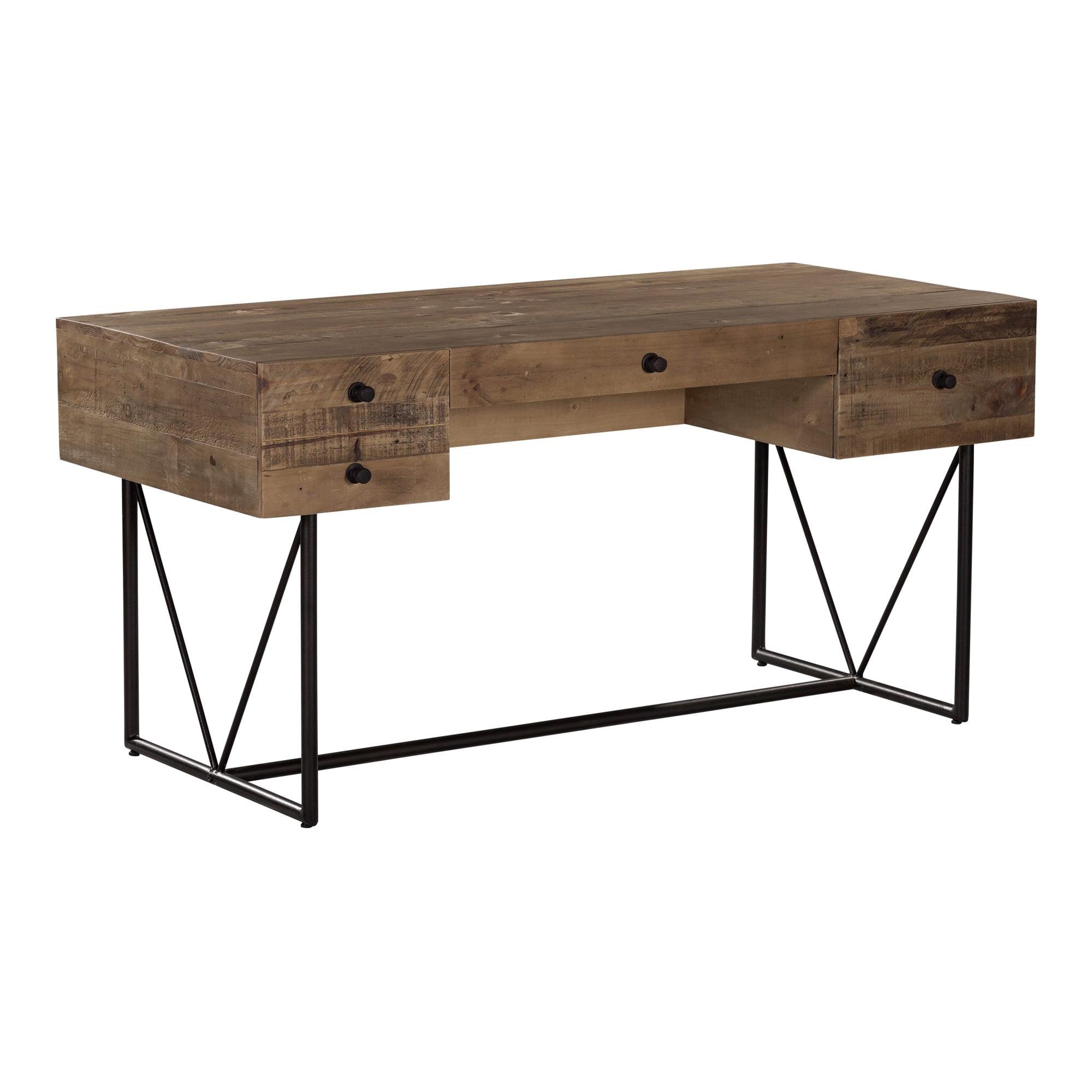 Ceriale Reversible 63'' Brown Reclaimed Pine Home Office Desk