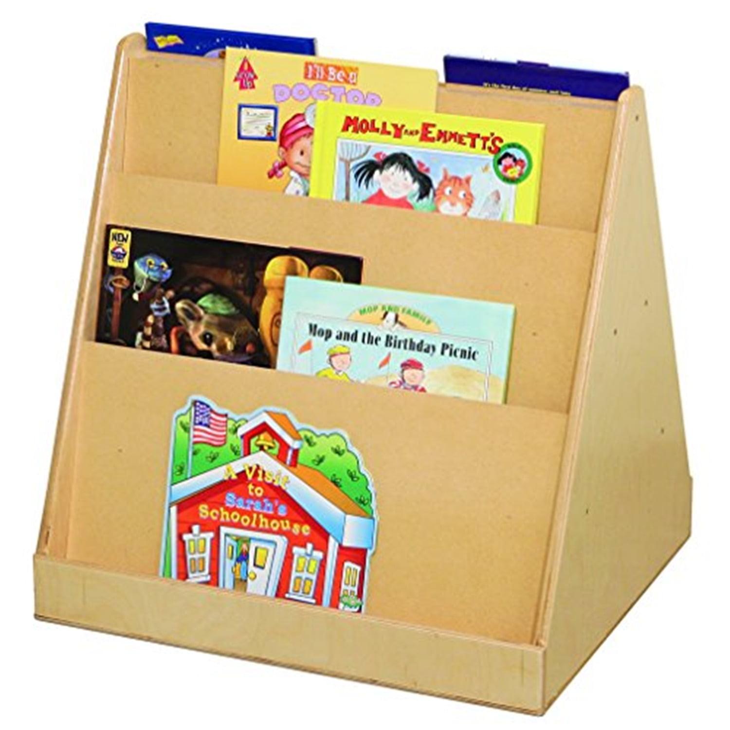 White Wooden Adjustable Kids Double-Sided Book Display