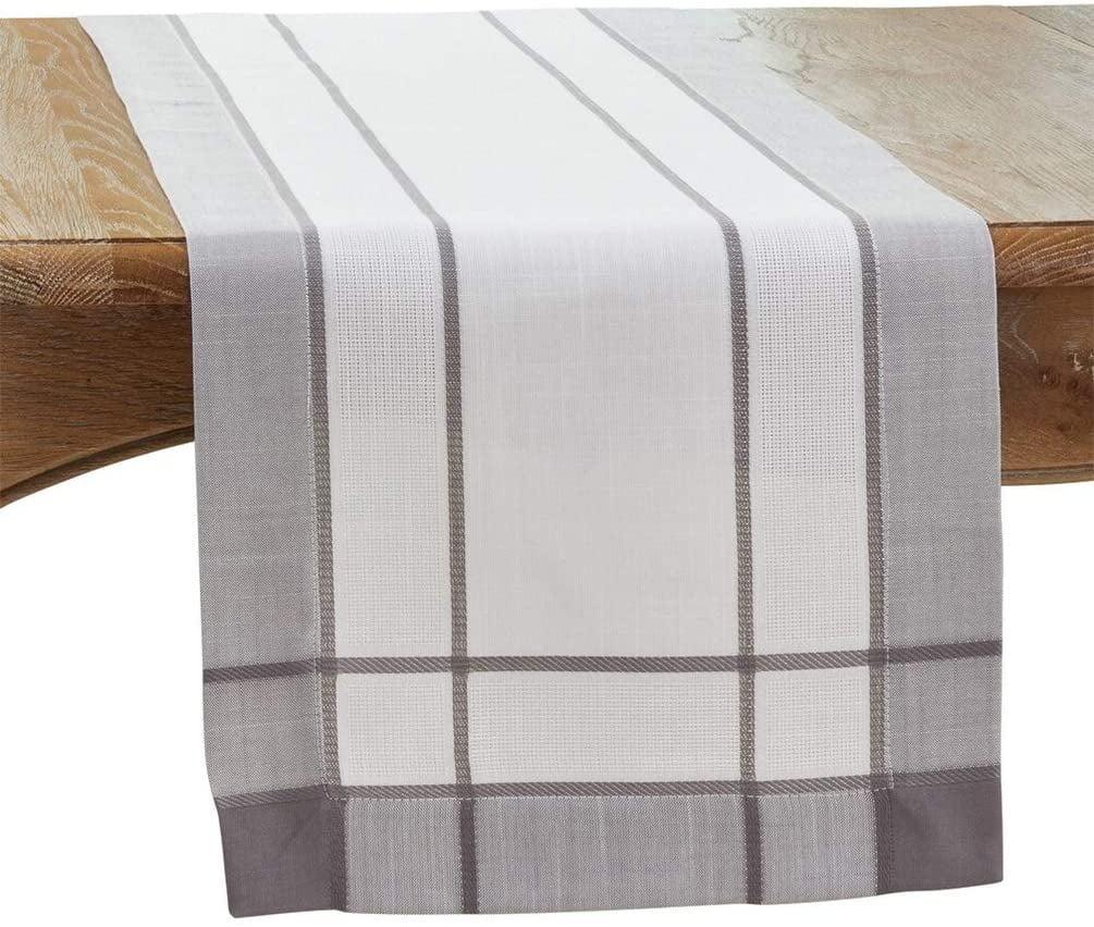 Saro Lifestyle Casual Table Runner With Banded Border Design