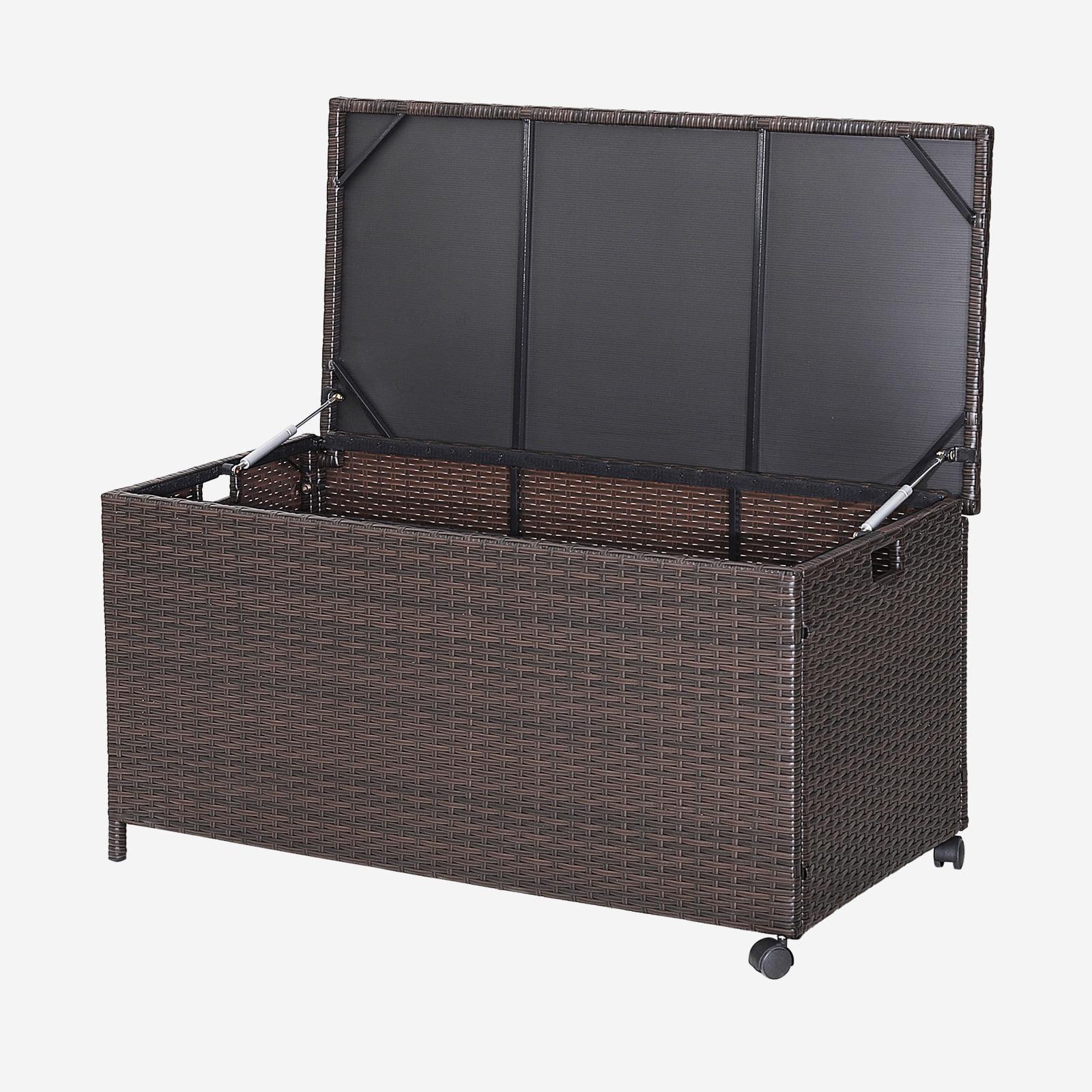 50 Gallon Outdoor Wicker Storage Box with Zippered Liner