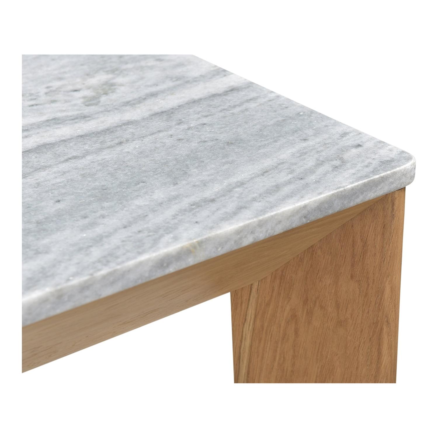 Angle Contemporary Reclaimed Wood & Marble Extendable Dining Table