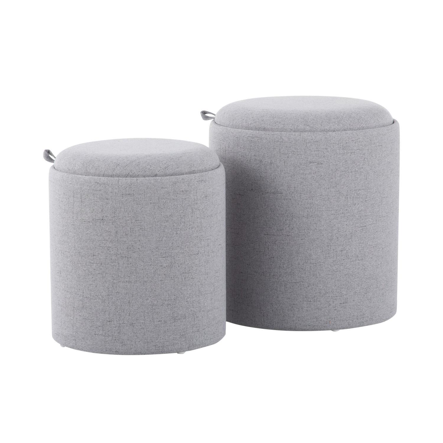 Set of 2 Tray Nesting Ottomans - LumiSource