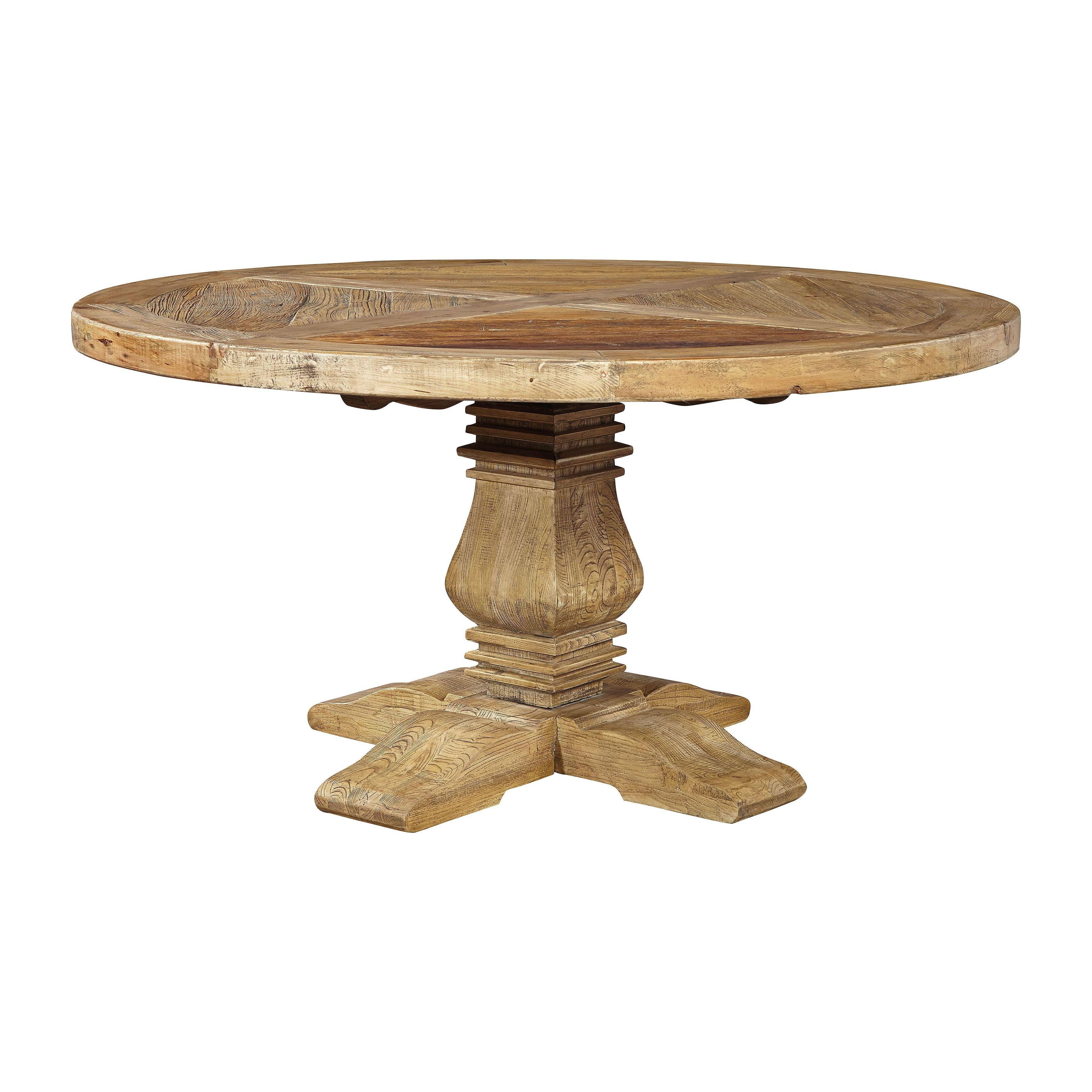 Castleford 60-inch Diameter Round Reclaimed Elm Dining Table