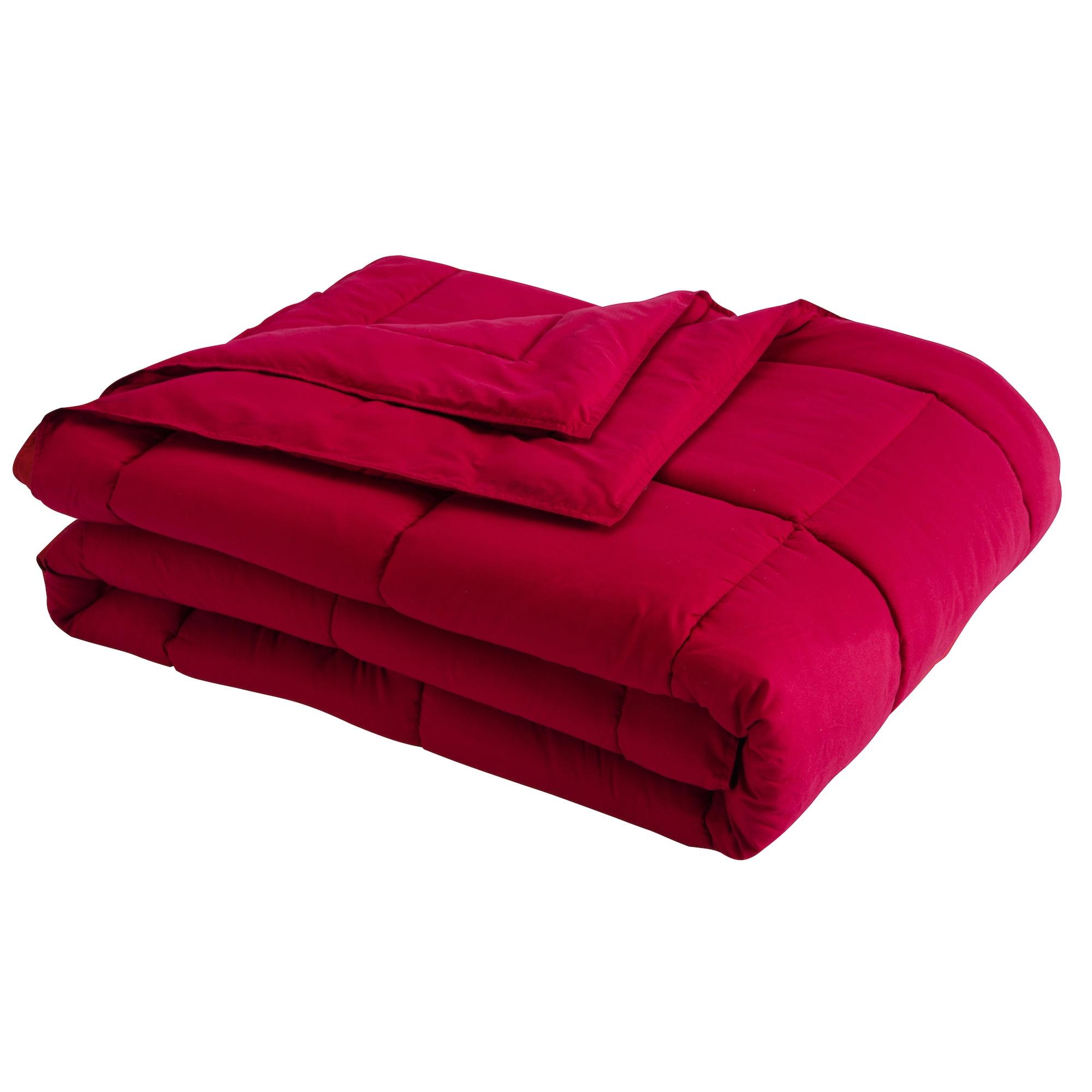 CozyGuard Twin Cotton Red Blanket with Stain & Bacteria Resistance