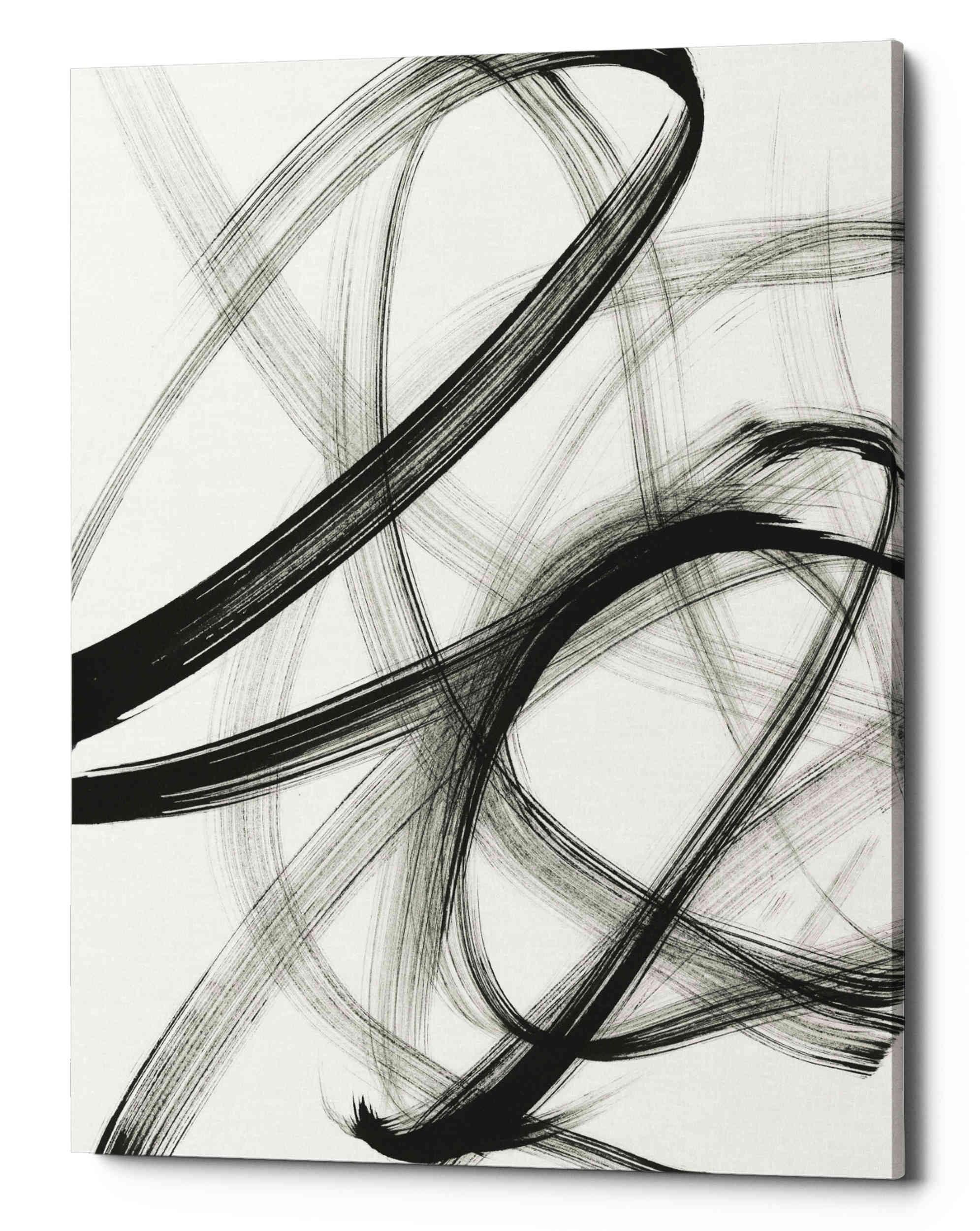 Epic Graffiti Black and White Abstract Canvas Wall Art, 12"x16"