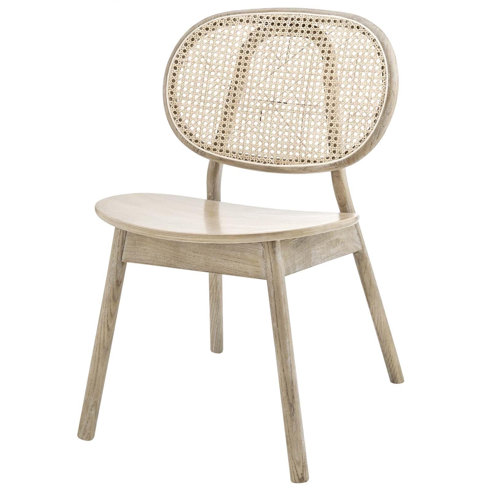 Malina Gray Elm Wood and Cane Side Dining Chair