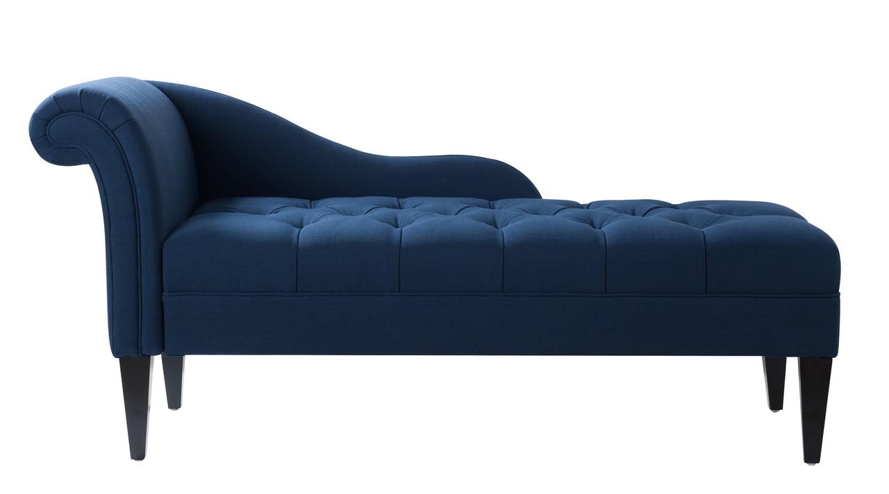 Harrison Midnight Blue Handcrafted Wood Chaise Lounge