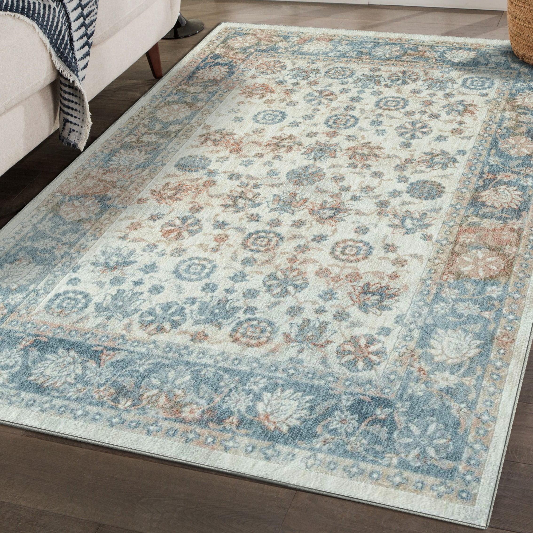 Luxe Weavers Floral Oriental Ivory 5x7 Area Rug