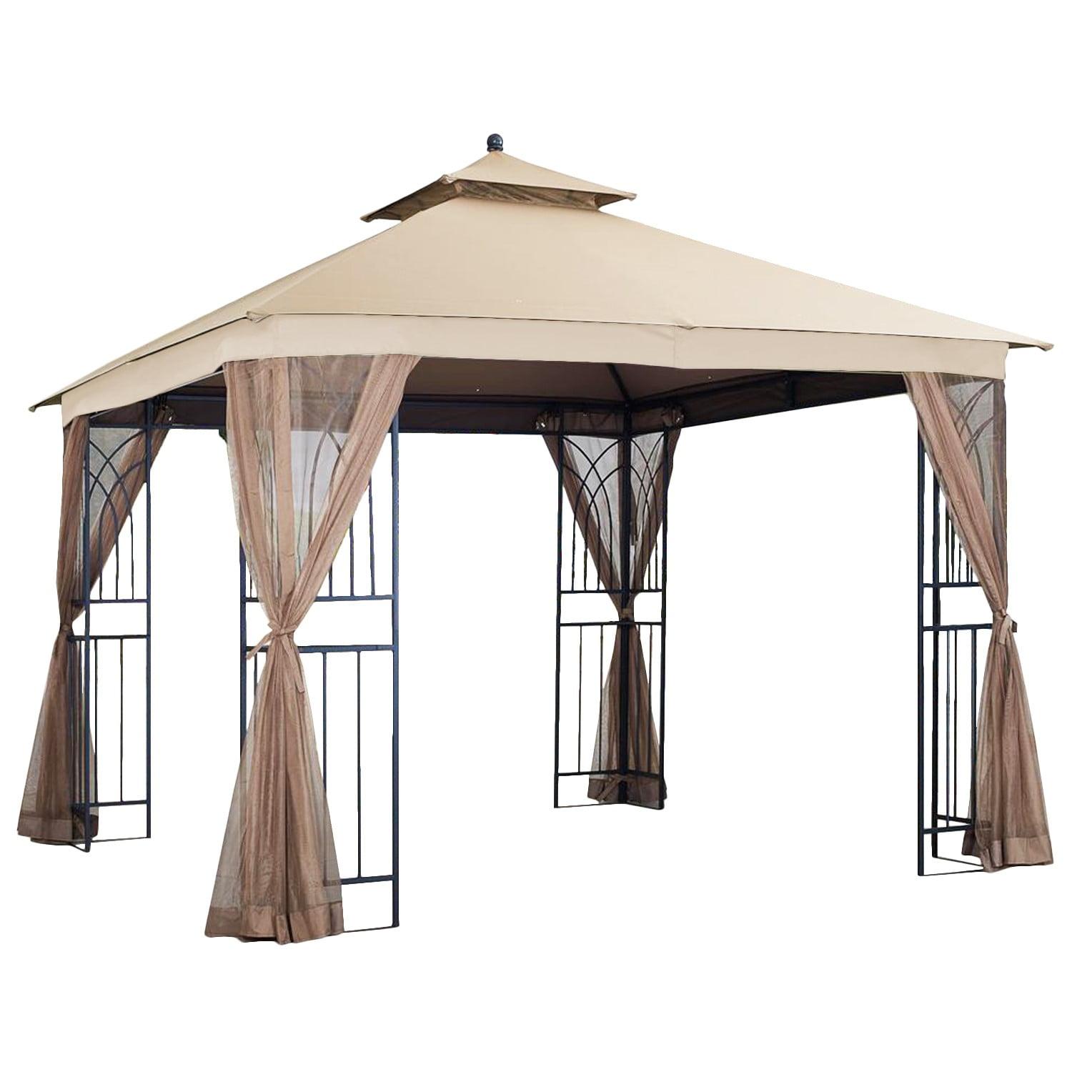 Beige Whisper 10' x 10' Two-Tiered Replacement Gazebo Canopy