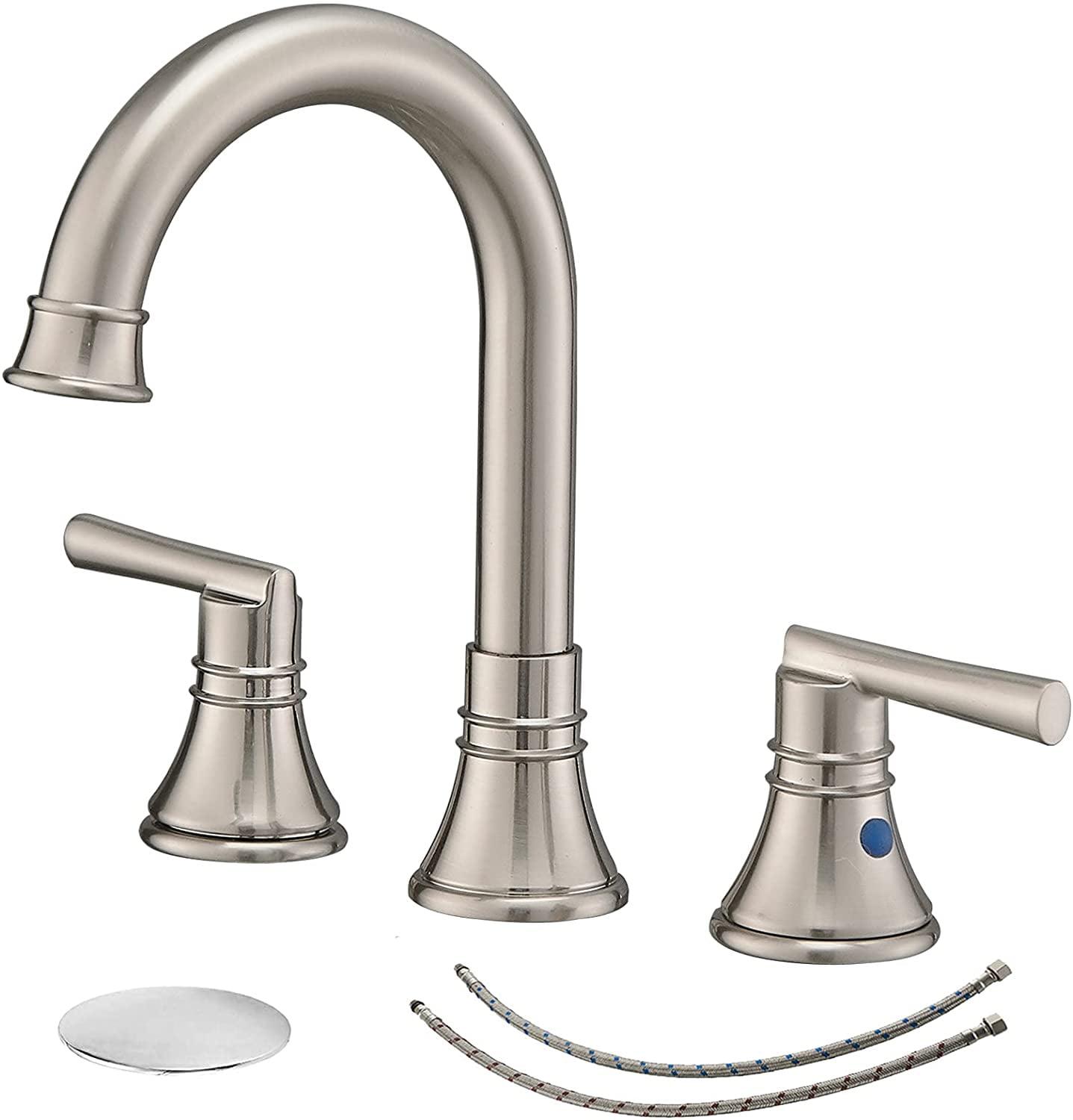 Elegant Brushed Nickel Widespread 2-Handle Bathroom Faucet