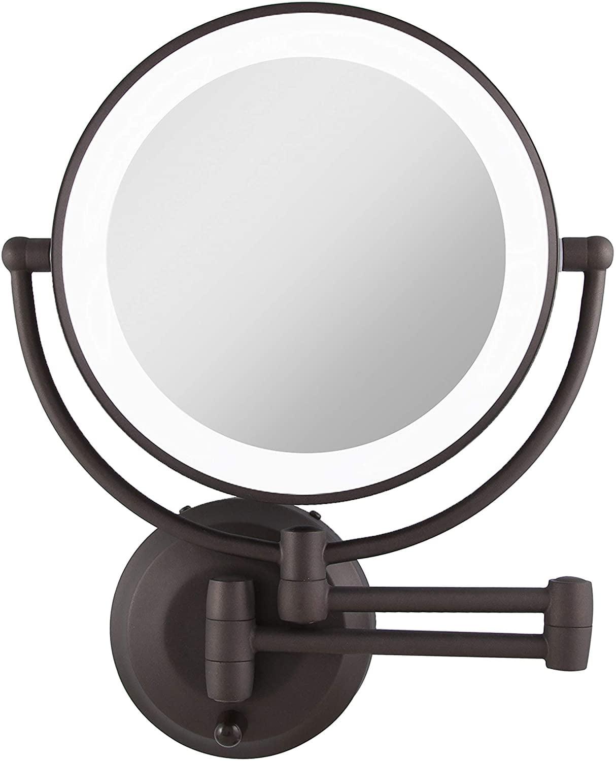 Elegant Oil-Rubbed Bronze LED Wall Mounted Magnifying Mirror