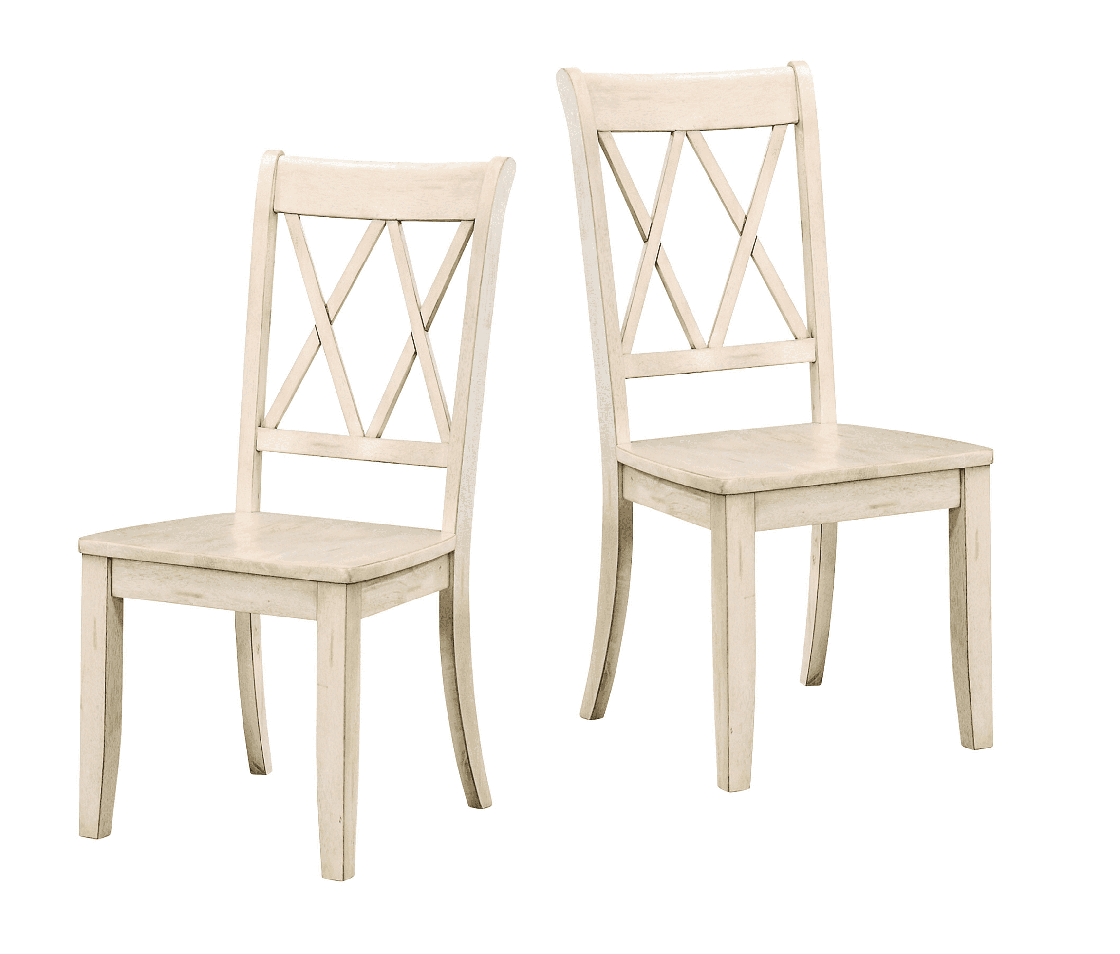 Janina Cream White Transitional Upholstered Side Chair with Pine Veneer