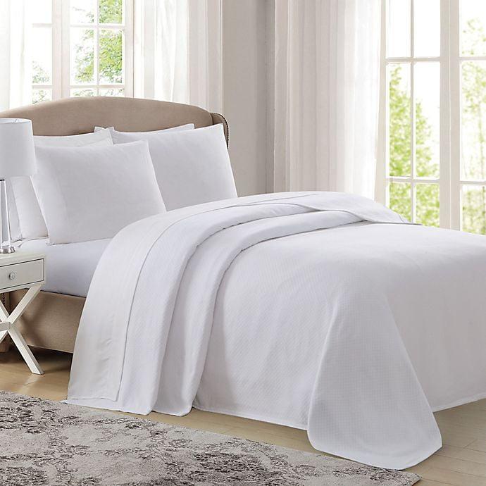 Charisma Deluxe King-Sized White Cotton Woven Blanket