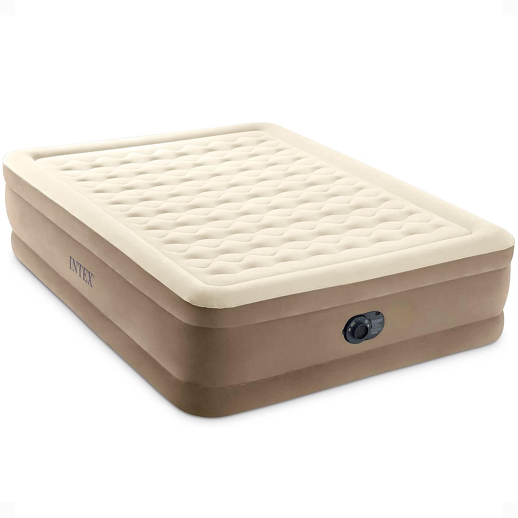 Intex Intex Ultra Plush Fiber Tech Airbed Mattress with Built in Pump