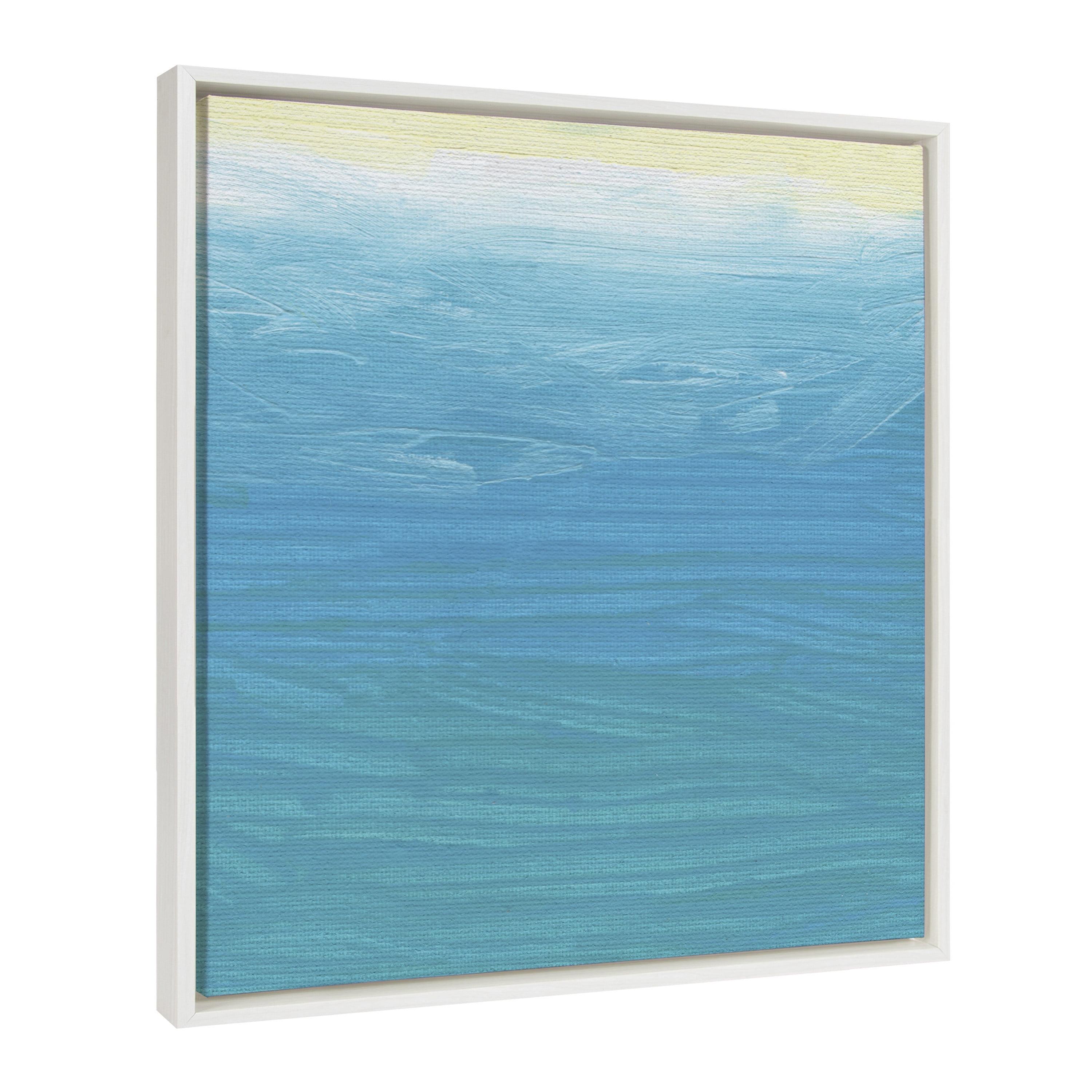 22x22 White Abstract Coastal Canvas Wall Art