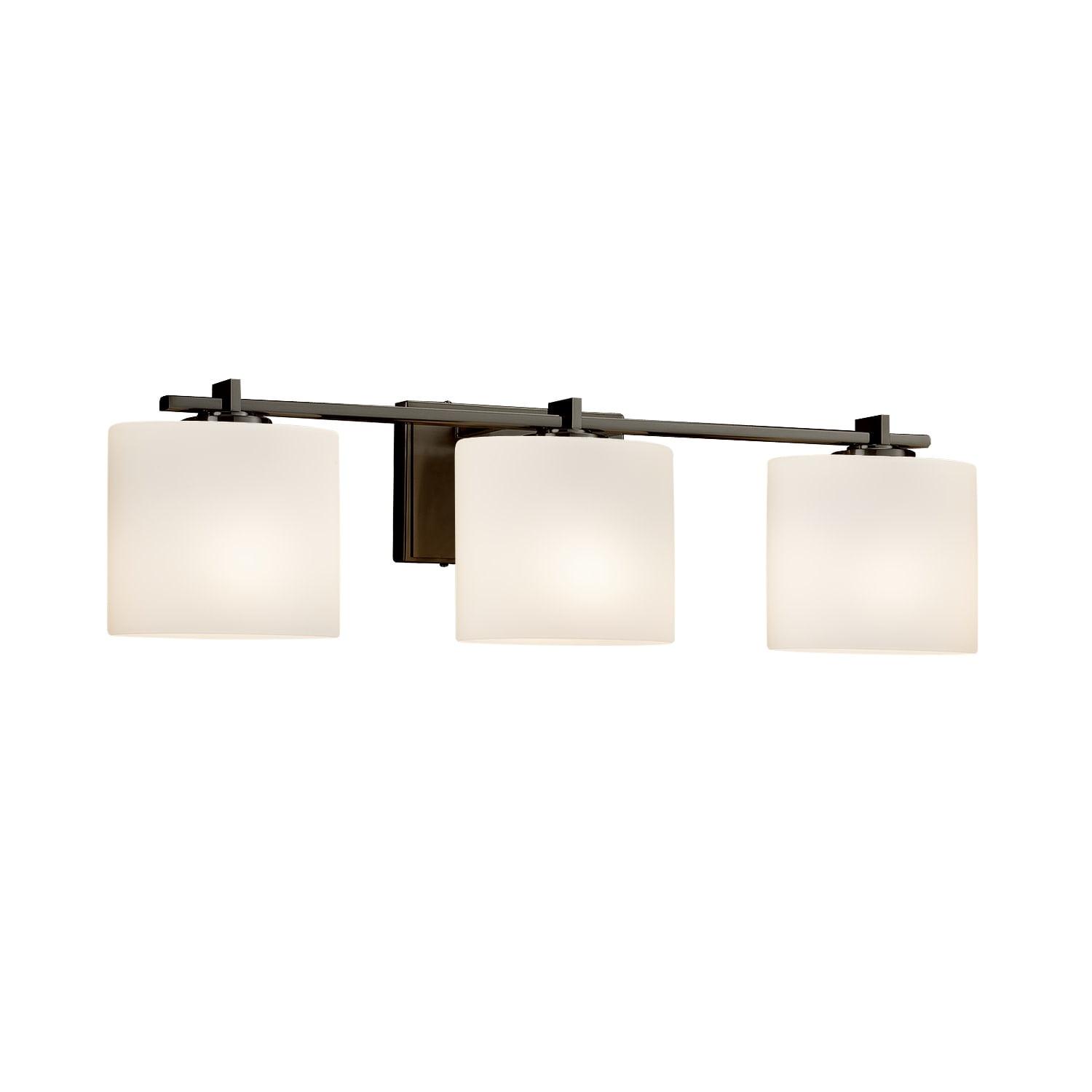 Era 3-Light Dark Bronze Bath Bar with Artisan Glass Shades