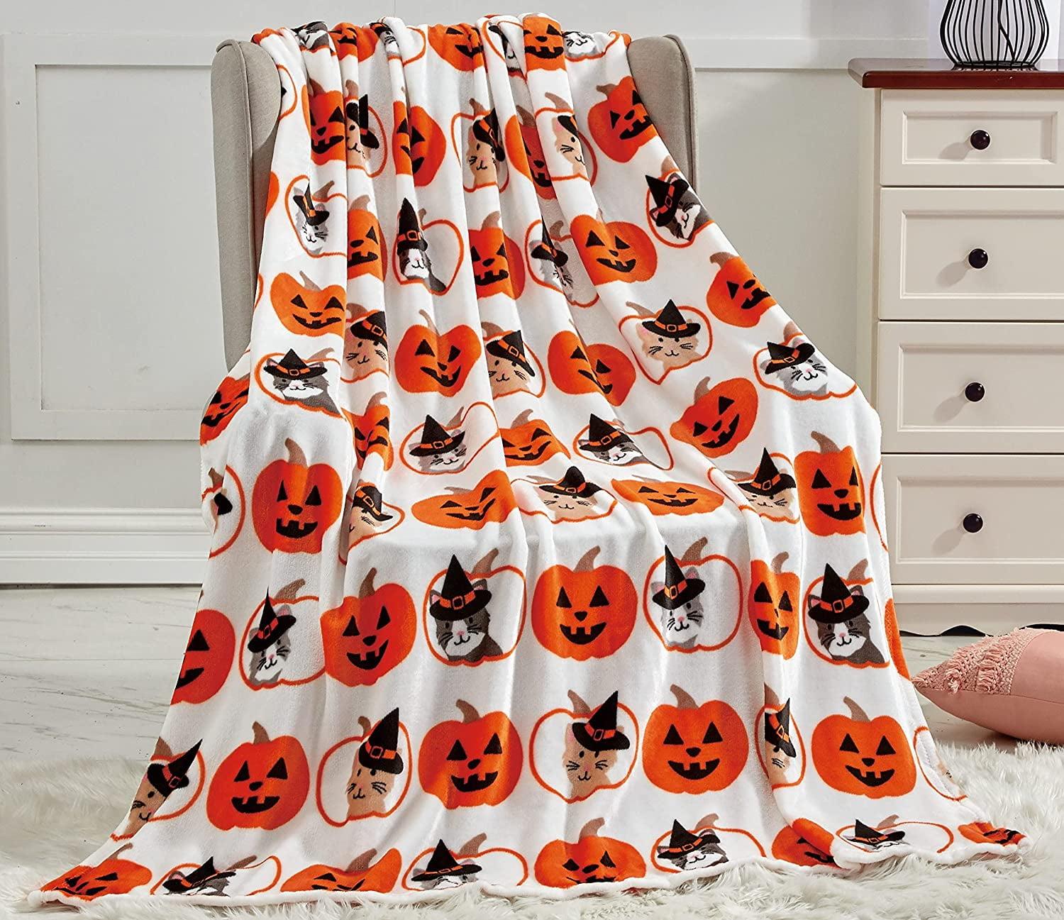 Super Spooky and Comfy Microplush Halloween Throws (50" x 60")