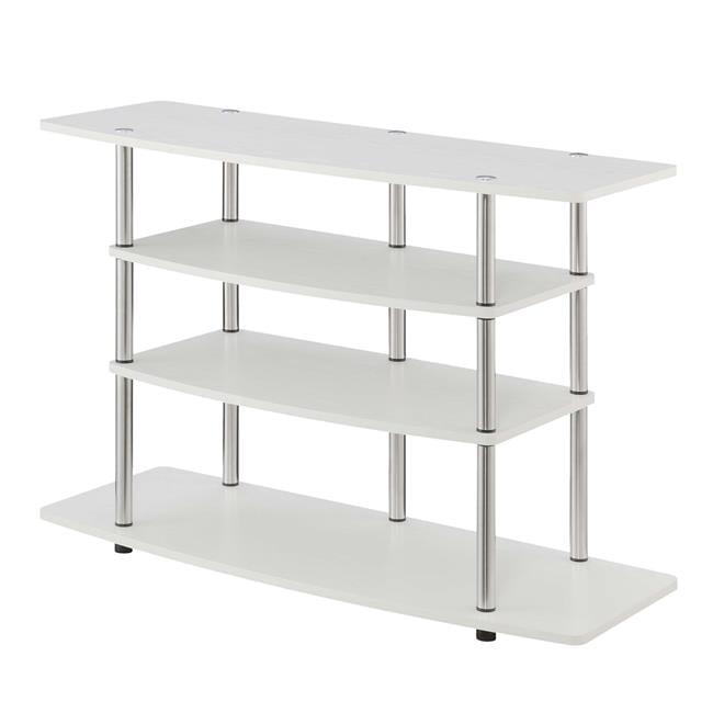 Convenience Concepts Designs2Go No Tools Wide Highboy 4 Tier TV Stand for TVs up to 46", White