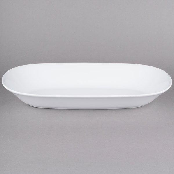 White Oblong Melamine Serving Bowl, 16"