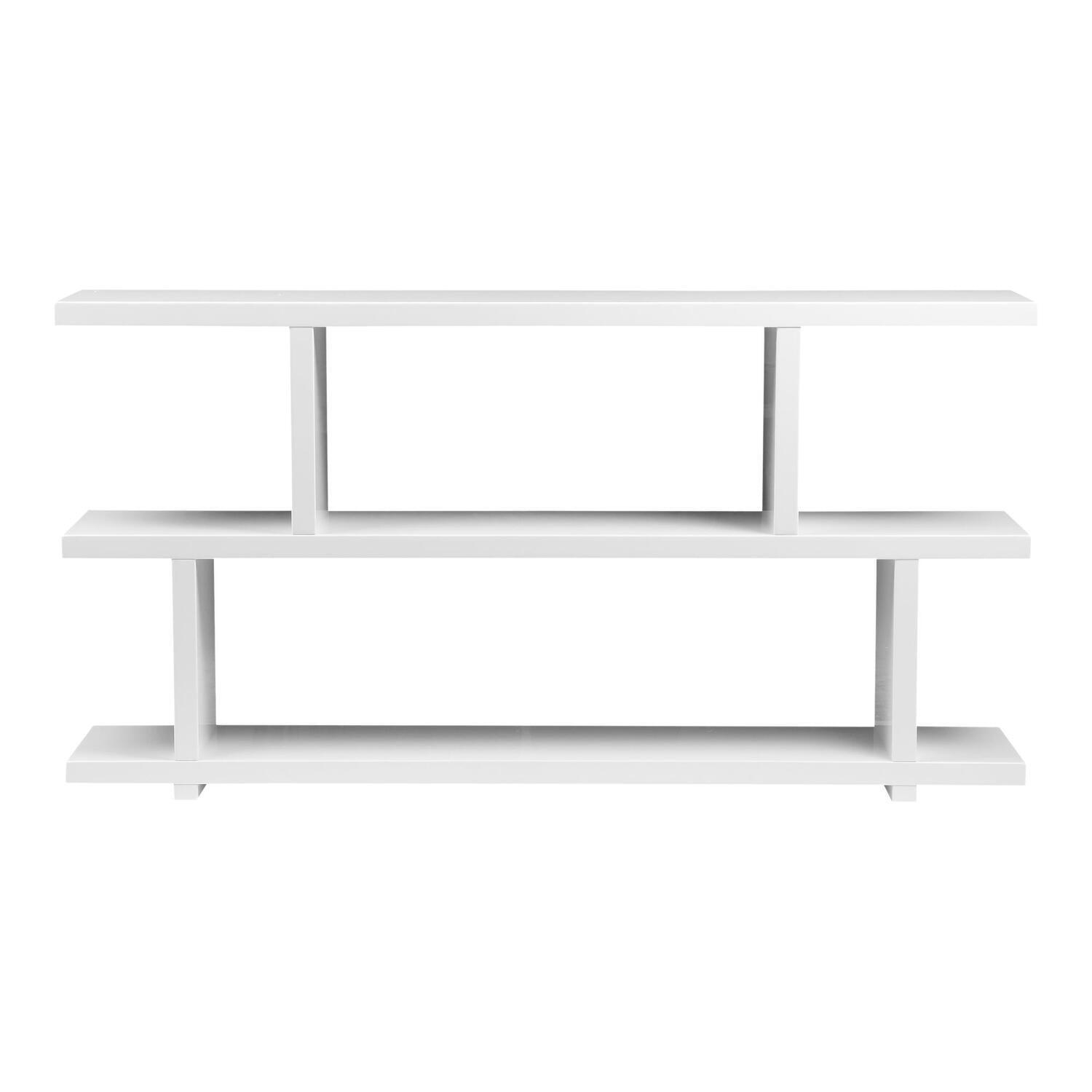 Miri 63'' White Mid-Century Modern Three-Tiered Buffet Table