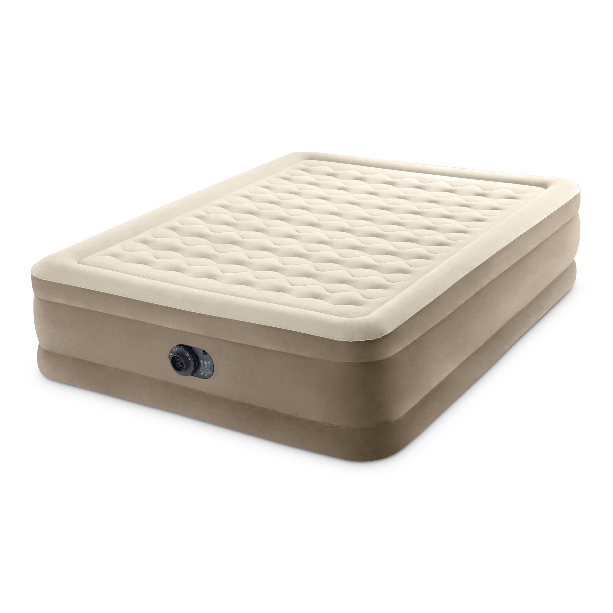 Intex Intex Ultra Plush Fiber Tech Airbed Mattress with Built in Pump