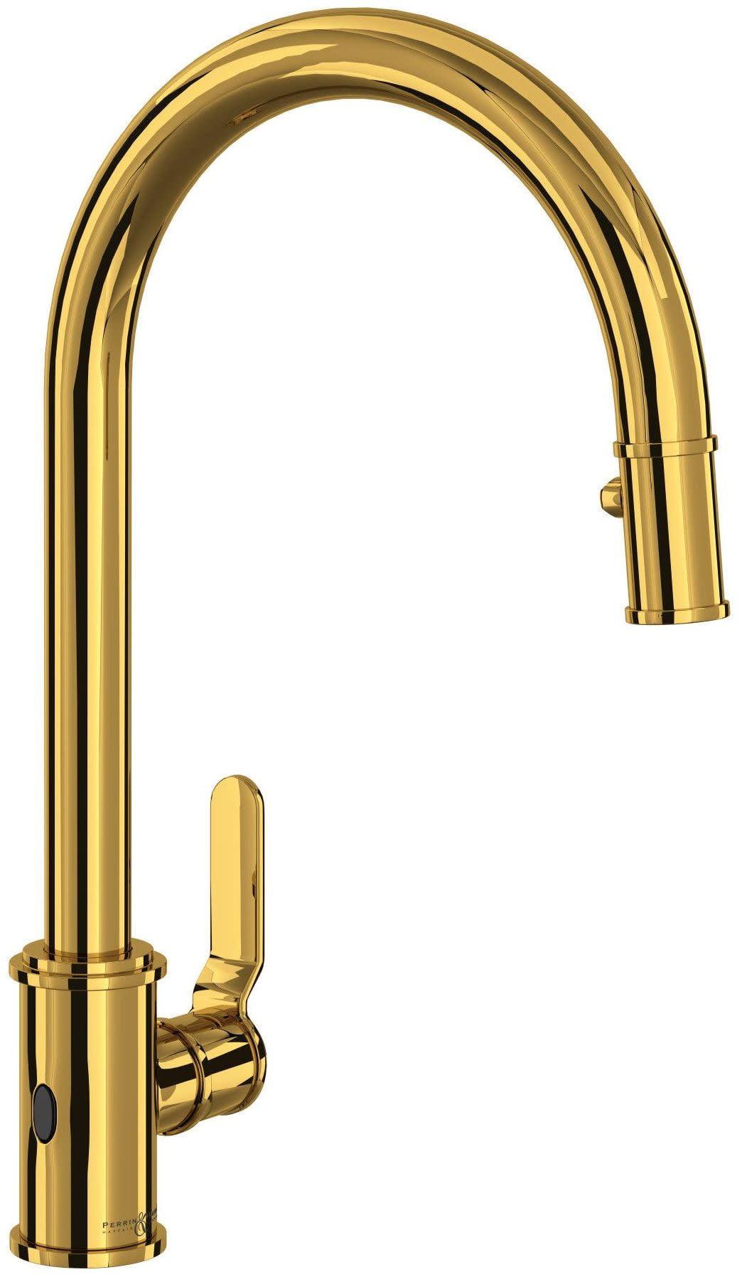 Polished Nickel Brass Pull-Down Kitchen Faucet with Touchless Technology