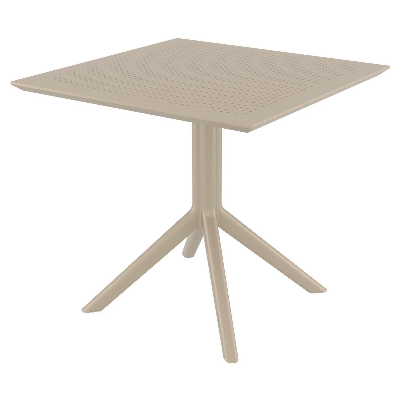 Skyline 31.5" Square Modern Gray Outdoor Bistro Table