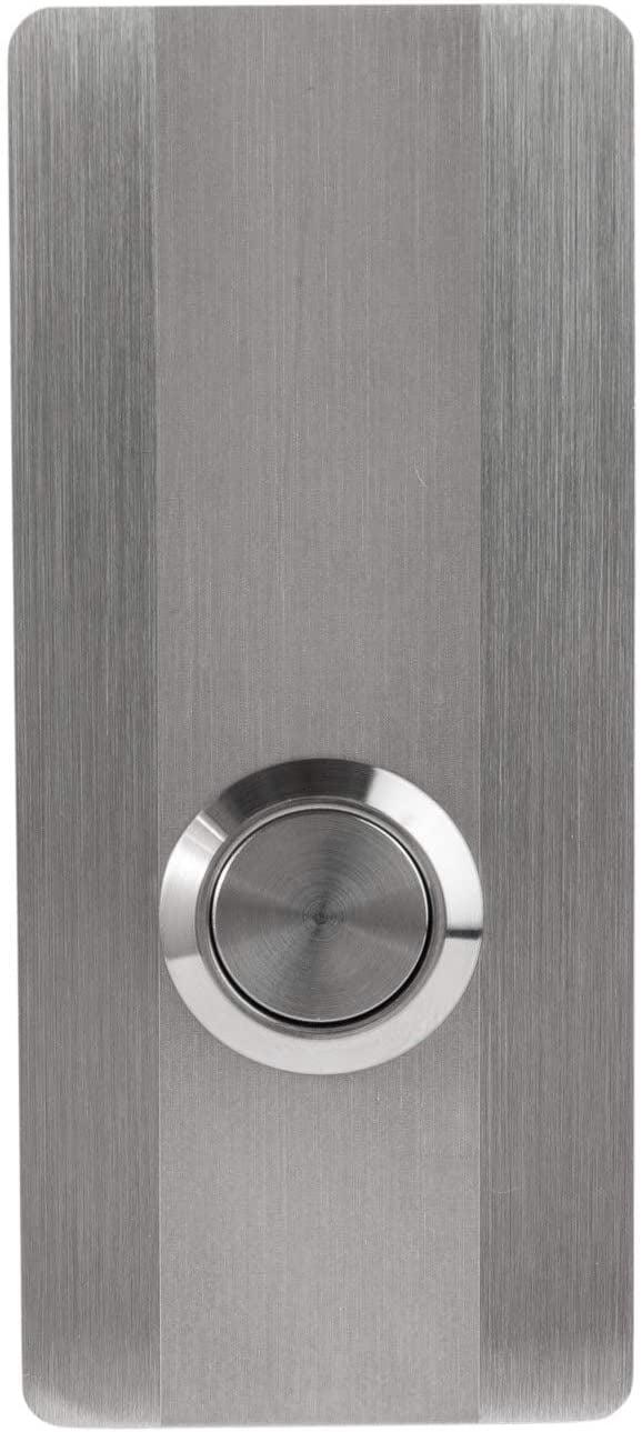 Modern Stainless Steel Minimalist Doorbell Button, 1.37” x 3.14” x 5/32”