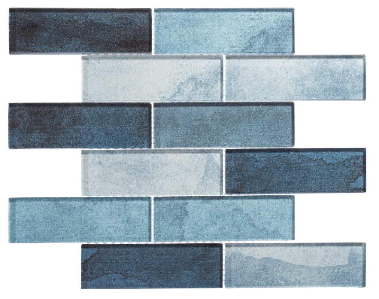 Migdal 2'' x 6'' Glass Brick Joint Mosaic Kitchen Backsplash, Bathroom, Shower, Wall and Floor Tile